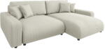 Ropez Krémszínű kordbársony kinyitható sarokkanapé (variálható) Sara - Ropez