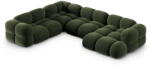 Cosmopolitan Design Zöld bársony sarokkanapé (bal oldali-U alakú) Loretto - Cosmopolitan Design