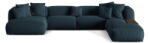 Micadoni Sötétkék moduláris sarokkanapé (jobb oldali-U alakú) Martina - Micadoni Home