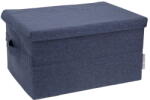 Bigso Kék fedeles textil tárolódoboz 40x30x22 cm Soft Storage - Bigso