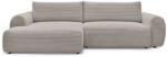 Bobochic Paris Világosszürkés bézs kordbársony kinyitható sarokkanapé (bal oldali) Lucien - Bobochic Paris