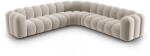 Micadoni Krémszínű bársony moduláris sarokkanapé Lupine - Micadoni