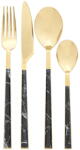 Premier Housewares Fekete-aranyszínű acél evőeszköz készlet 16 db-os Avie - Premier Housewares
