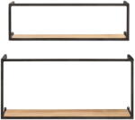 WENKO Pieces 2 db fémszerkezetű fenyőfa polc, szélesség 55 cm - Wenko