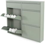 Spinder Design Szürkészöld fém billenő ajtós cipőtartó 98x86x15 cm Billy - Spinder Design