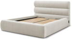 Bobochic Bézs kárpitozott franciaágy tárolóhellyel, ágyráccsal 160x200 cm Jagna - Bobochic Paris