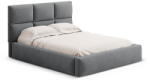 Windsor & Co Szürke kárpitozott ágyneműtartós franciaágy ágyráccsal 140x200 cm Libera - Windsor & Co Sofas