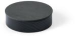 LIND DNA Fekete-antracitszürke fedeles-dekoratív fa-öko bőr tárolódoboz ø 11x3, 5 cm Circle Nupo - LIND DNA