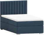 ROPEZ Sötétkék kárpitozott ágyneműtartós egyszemélyes ágy ágyráccsal 90x200 cm Bunny - Ropez