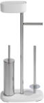 WENKO Fehér-ezüstszínű rozsdamentes acél WC-papír tartó állvány tartóval Rivazza - Wenko