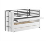 VIPACK Fehér emeletes gyerekágy íróasztallal, kihúzható pótággyal, ágyráccsal 90x200 cm Sam - Vipack