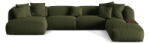 Micadoni Zöld moduláris sarokkanapé (jobb oldali-U alakú) Martina - Micadoni Home