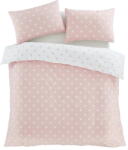 Catherine Lansfield Fehér-rózsaszín egyszemélyes flanel ágyneműhuzat 135x200 cm Polka Dot - Catherine Lansfield