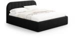 Windsor & Co Fekete kárpitozott ágyneműtartós franciaágy ágyráccsal 180x200 cm Juno - Windsor & Co Sofas