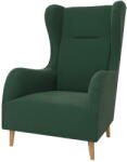 Ropez Sötétzöld bársony füles fotel Carole - Ropez