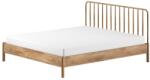 VIPACK Natúr színű tölgyfa franciaágy ágyrács nélkül 180x200 cm Olive Spindle - Vipack