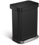simplehuman Matt fekete acél pedálos szemetes 55 l - simplehuman