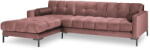 Cosmopolitan Design Bali rózsaszín bársony sarokkanapé, bal oldali - Cosmopolitan Design