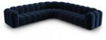 Micadoni Kék bársony moduláris sarokkanapé Lupine - Micadoni