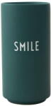 Design Letters Smile sötétzöld porcelánváza, magasság 11 cm - Design Letters