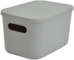 Homéa Szürke fedeles műanyag tárolódoboz 24, 5x18x15 cm - Homéa