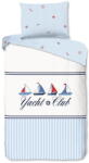Good Morning Fehér-kék egyszemélyes pamut ágyneműhuzat 140x200 cm Yachtclub - Good Morning