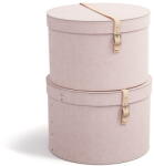 Bigso Világos rózsaszín fedeles dekoratív karton tárolódoboz szett 2 db-os ø 37, 5x25 cm Rut Restore Paper Laminate - Bigso