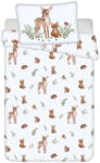 Jerry Fabrics Fehér-barna pamut gyerek ágyneműhuzat babaágyhoz 100x135 cm Forest Animals - Jerry Fabrics