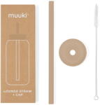 Muuki Szilikon szívószál tisztítókefével-fedéllel Milk Coffee - Muuki