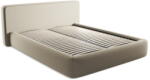 Makamii Bézs kárpitozott ágyneműtartós franciaágy ágyráccsal 160x200 cm Kiana - Makamii