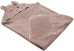 Kindsgut Rózsaszíes barna pamut kapucnis gyerek törölköző 75x75 cm Rabbit - Kindsgut