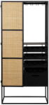 White Label Fekete rattan bortartó szekrény 16 palackhoz, 80x175 cm Guuji - White Label