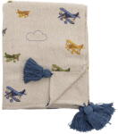 Bloomingville Mini Krémszínű gyerek takaró 130x160 cm Plane - Bloomingville Mini