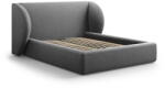 Micadoni Sötétszürke kárpitozott franciaágy tárolóhellyel, ágyráccsal 180x200 cm Miley - Micadoni Home