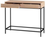 Støraa Natúr színű konzolasztal tölgyfa dekoros asztallappal 35x90 cm Celine - Støraa