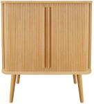 Woodman Natúr színű magas komód tolóajtóval, tölgyfa dekorral 83x95 cm Rove - Woodman