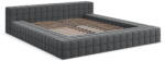 Makamii Sötétszürke kárpitozott franciaágy ágyráccsal 160x200 cm Akela - Makamii
