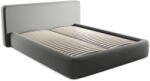 Makamii Szürke kárpitozott ágyneműtartós franciaágy ágyráccsal 160x200 cm Kiana - Makamii