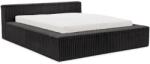 ROPEZ Fekete kárpitozott ágyneműtartós franciaágy ágyráccsal 140x200 cm Cloe - Ropez
