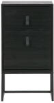 WOOOD Zola fekete fiókos éjjeliszekrény ajtóval - WOOOD