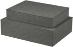 Blomus Antracitszürke fedeles dekoratív műbőr tárolódoboz szett 2 db-os 40x30x11 cm Sahla - Blomus