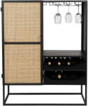 White Label Fekete rattan bortartó szekrény 8 palackhoz, 80x100 cm Guuji - White Label