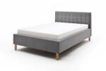 meise.möbel Világosszürke kárpitozott egyszemélyes ágy ágyrács nélkül 120x200 cm Malin - Meise Möbel
