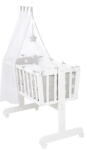 Roba Fehér gurulós bölcső baldachinnal 40x90 cm Little stars - Roba