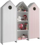 Vipack Fehér-világos rózsaszín nyitott gyerek ruhásszekrény 173x171, 5 cm CASAMI - Vipack