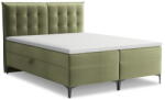 Makamii Zöld ágyneműtartós boxspring ágy 140x200 cm Mikana - Makamii