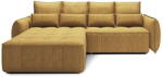 Eltap Sárga bársony kinyitható-tárolóhelyes sarokkanapé (bal oldali-heverő résszel) Campo - ELTAP