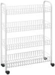 Metaltex Fehér fém gurulós polcos állvány 23x84 cm - Metaltex