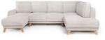 Bonami Selection Bézs kordbársony kinyitható sarokkanapé (jobb oldali-U alakú) Tori - Bonami Selection