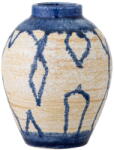 Bloomingville Kék-krémszínű kőedény váza (magasság 16 cm) Avon - Bloomingville